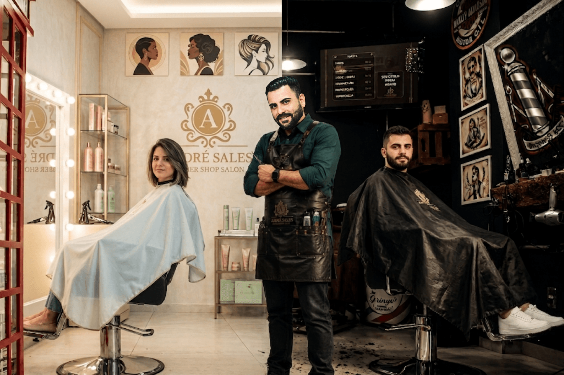 Interior da barbearia