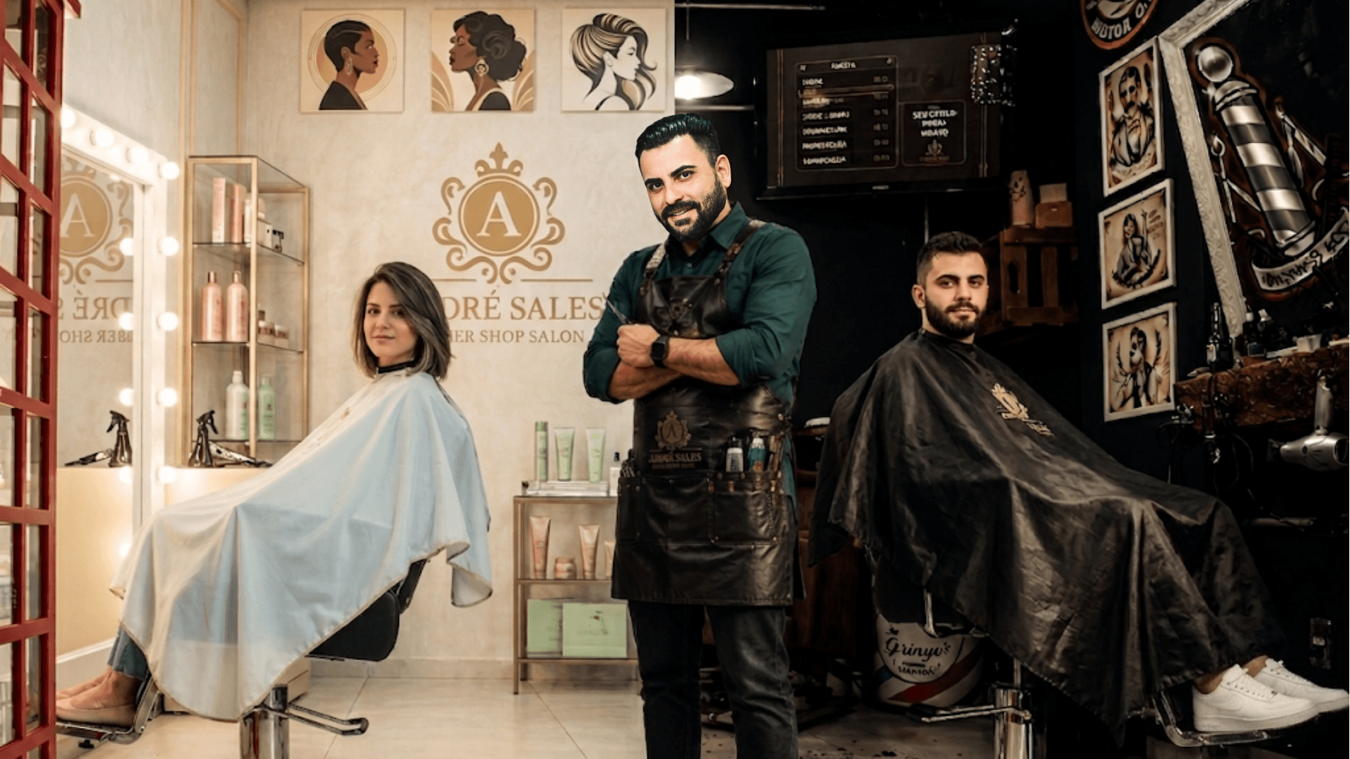 Interior da barbearia